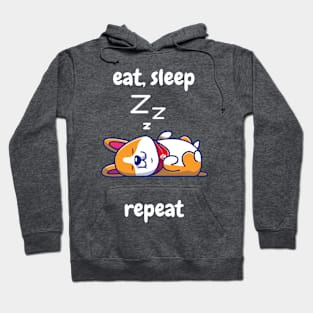 Eat. Sleep. Repeat - Funny, Cute Dog Hoodie